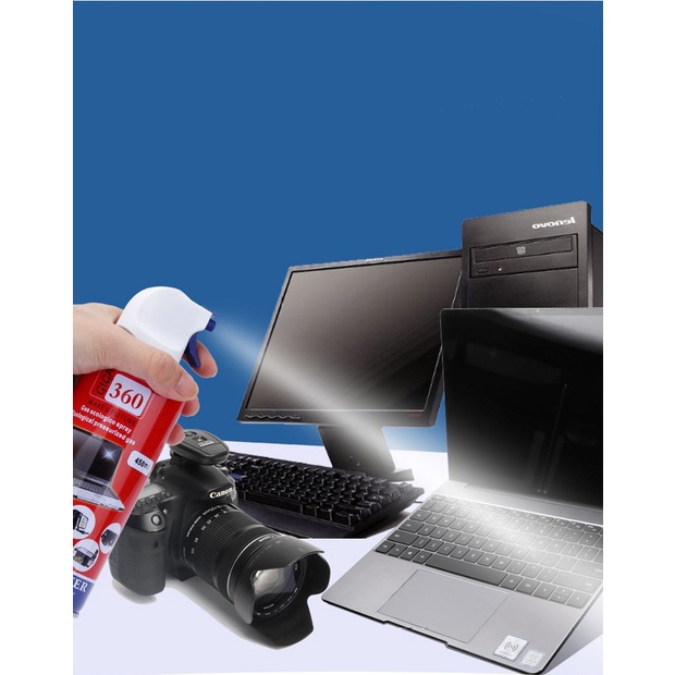 Bình Xịt Bụi Khí Nén Air Duster 630 Vệ Sinh Cho Bàn Phím, Máy Tính, Laptop Loại 1 Kèm Ống 450ml