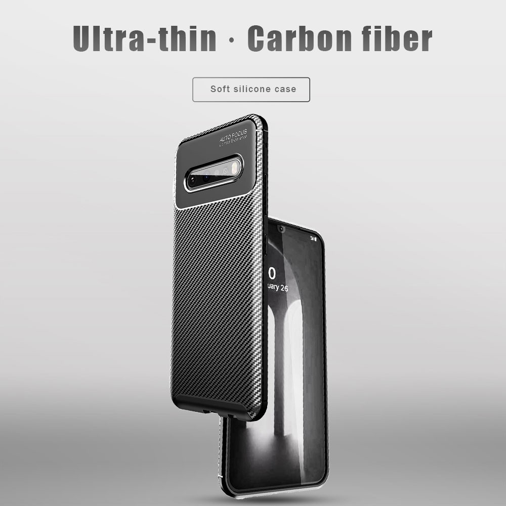 UFlaxe Ốp Lưng Điện Thoại Mềm LG V40 V50 V60 Thinq LG G8 Thinq  Sợi Cacbon Siêu Mỏng Chống Sốc JK