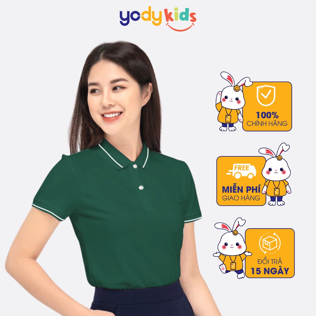 Áo polo YODY nữ có viền tay viền cổ phông vải cotton mềm mịn thoáng mát APN5398