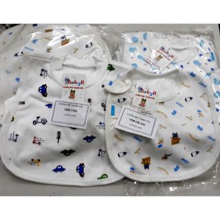 Yếm ăn dặm 2 lớp cotton cho bé