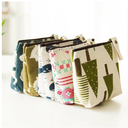 Túi vải lanh cotton mini đựng tiền xu/ trang sức