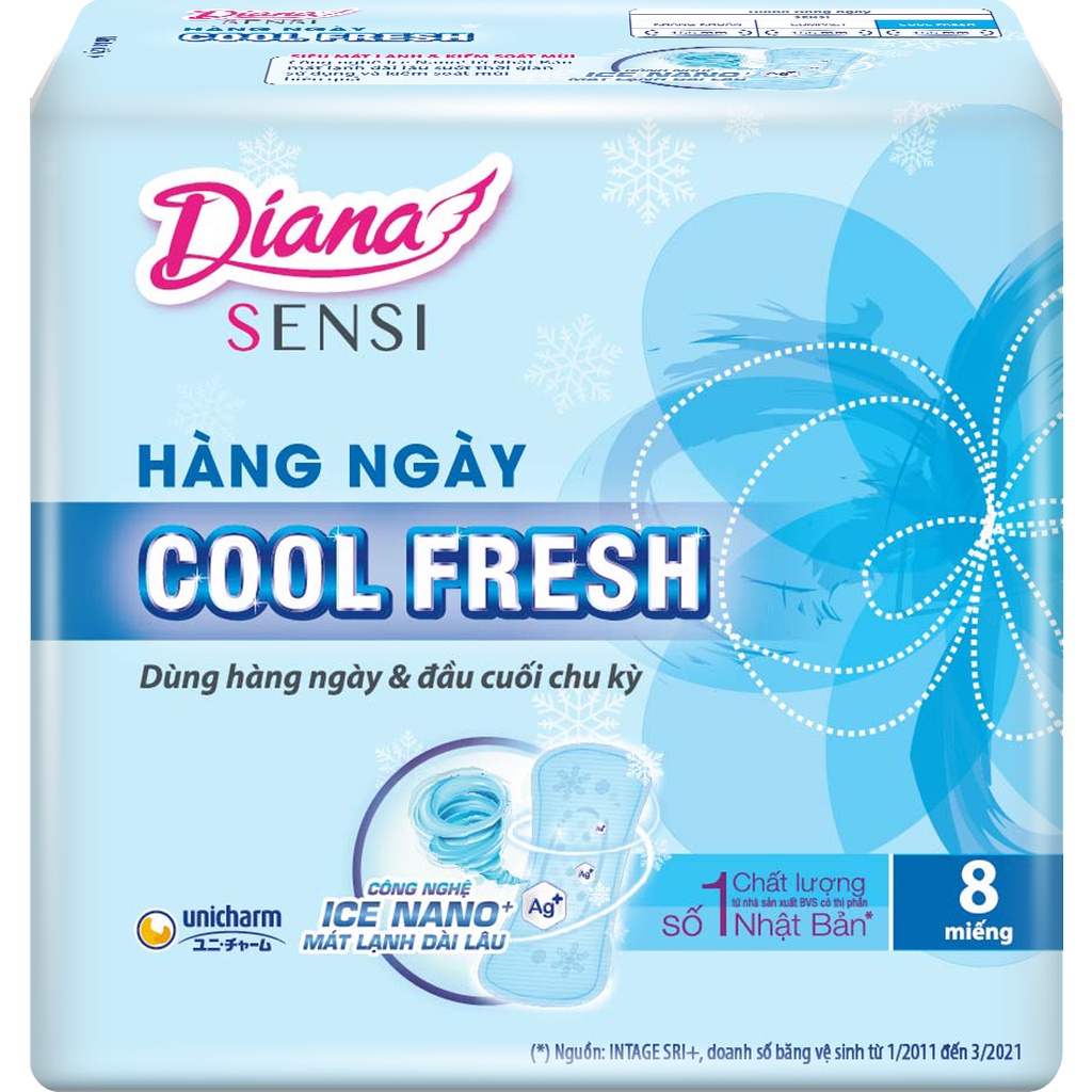 Băng Vệ Sinh Diana Sensi Hằng Ngày Cool Fresh 8 Miếng