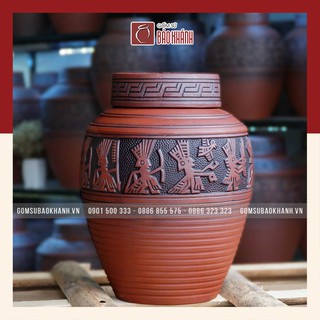[TẶNG KÈM DEAL 0Đ] [Chính hãng] chum sành Đông Sơn Âu Lạc 5 lít Bảo Khánh Bát Tràng