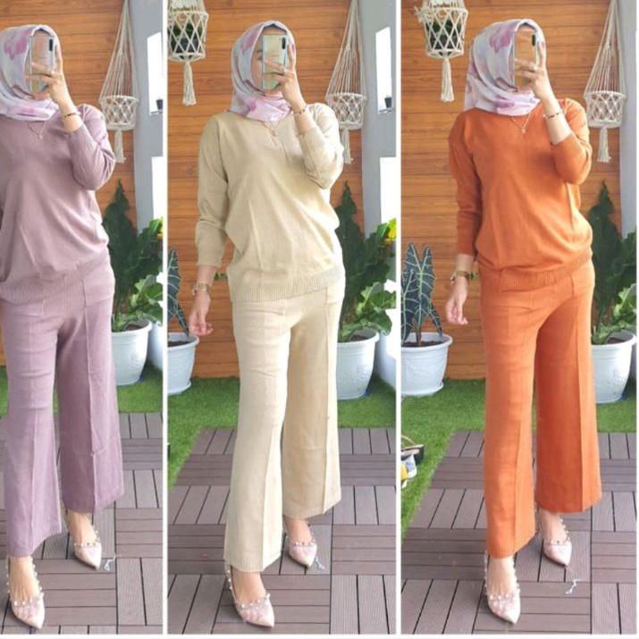 Ays Một set Đan / Bộ Quần Culottes Đan Cao Cấp,.