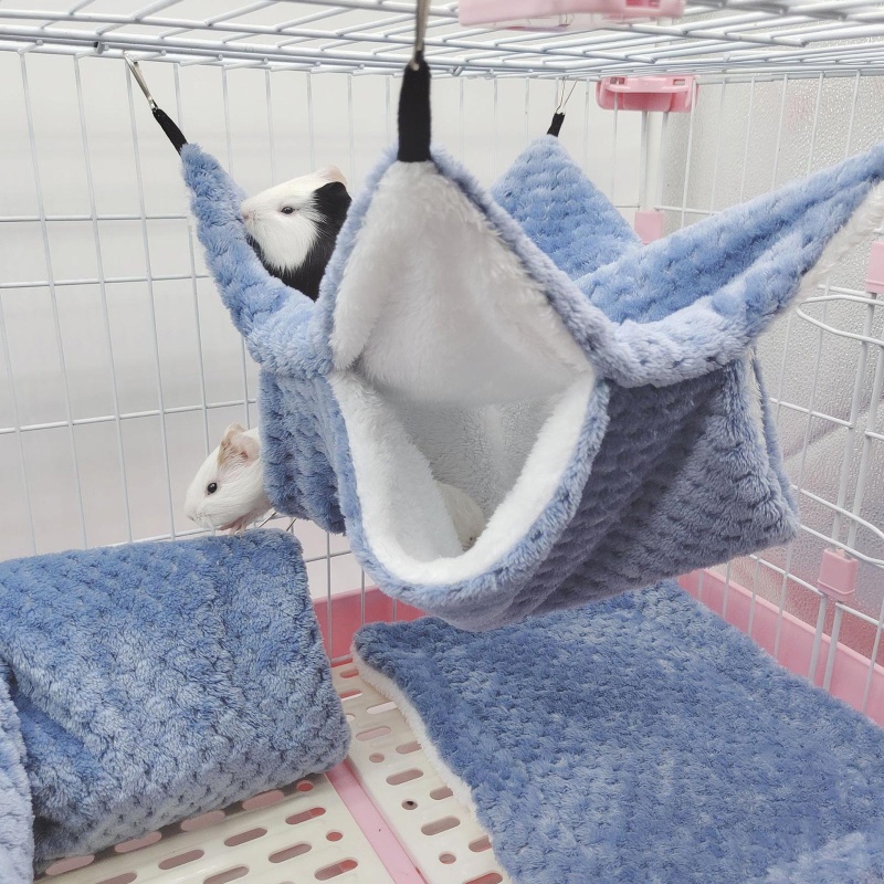 Bộ 3 Món Võng + Đường Hầm + Đệm Lót Ẩn Cho Chuột Hamster Vào Mùa Đông