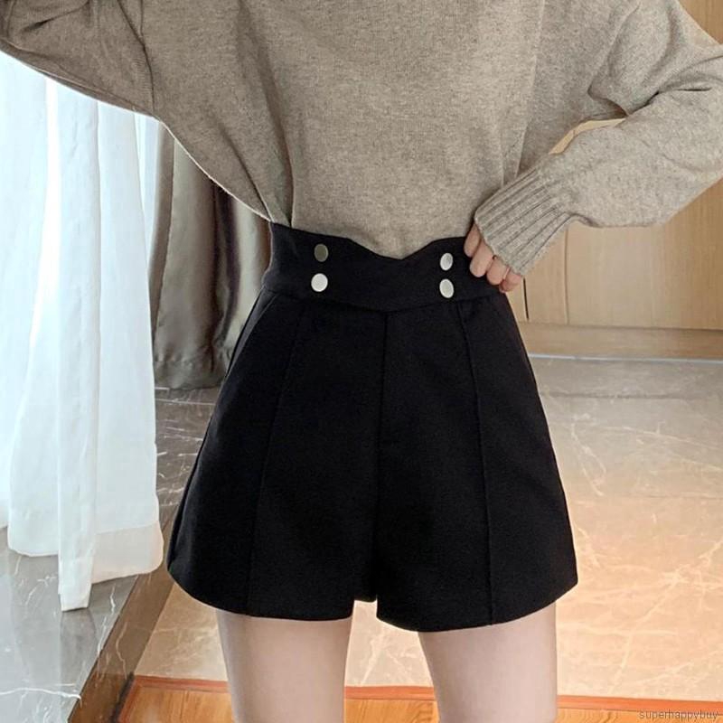 Quần Short Nữ Lưng Cao Ống Rộng