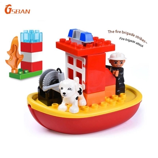 Duplo Tương thích Lego City Minifigures Ngôi nhà Khối xây dựng Bộ hạt Lớn Đồ chơi trẻ em
