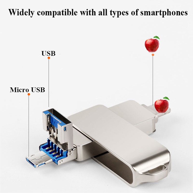 Ổ Đĩa usb 3.0 Tốc Độ Cao 1TB 128GB 512GB 256GB 64GB 32GB 3 Trong 1 ios iphone6 / 7 / 8 / X / XR / 11 / 12 / 13 | BigBuy360 - bigbuy360.vn