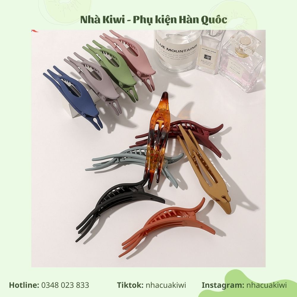 Kẹp mỏ vịt/ kẹp tóc đuôi ngựa chất liệu nhựa nhám phong cách thư thái nhẹ nhàng