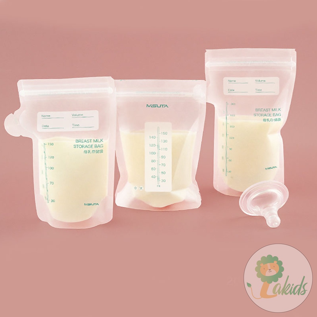 Túi trữ sữa, túi đựng sữa mẹ Misuta có vòi tiện lợi 150ml/200ml hộp 30 chiếc - Lakids