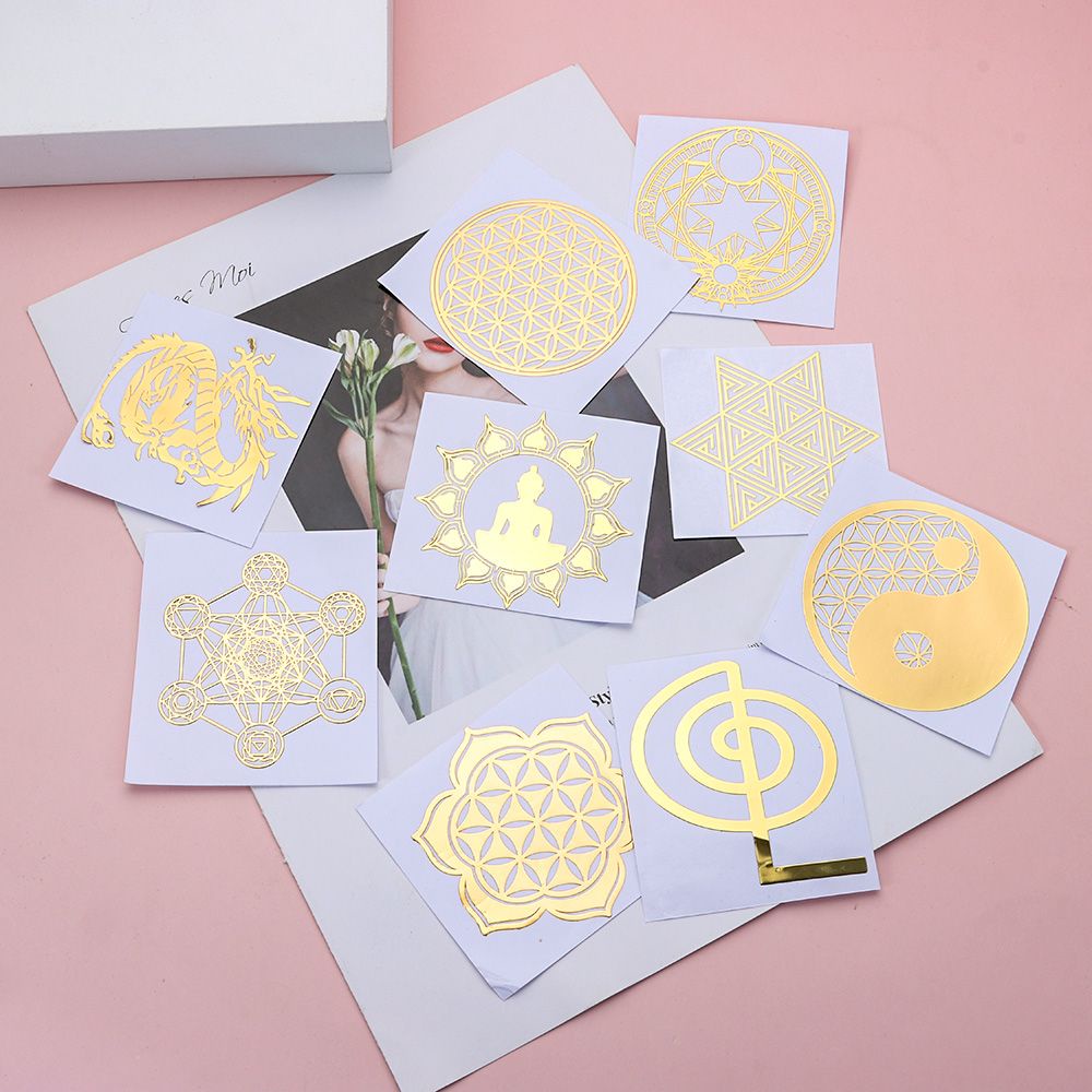 Miếng Dán Bằng Đồng Kim Loại Họa Tiết Hoa/Hình Học Dùng Trang Trí DIY|Khuôn Làm Trang Sức Thủ Công Bằng Vật Liệu Epoxy Màu Sắc