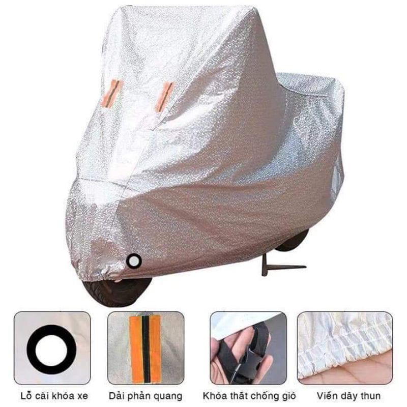 Bạt phủ xe máy có tai chống mưa nắng.