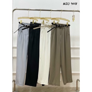 Quần vải ống suông kèm đai mã 908 hàng QC