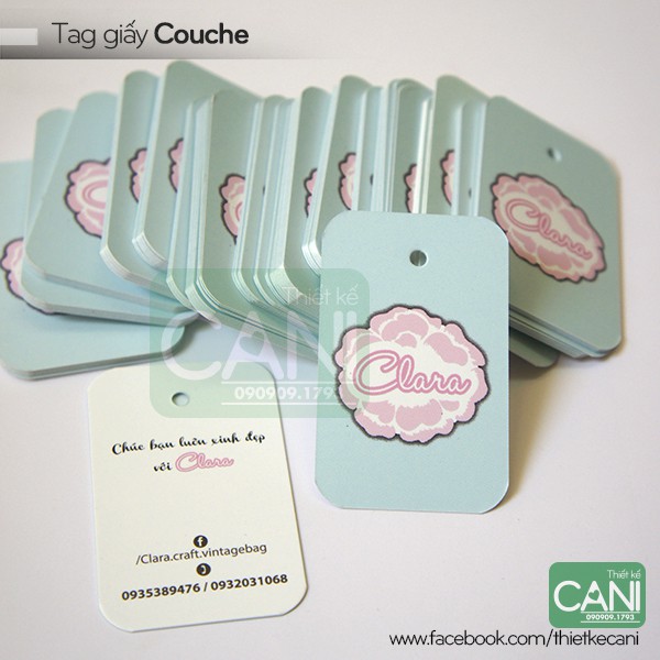 500c In theo yêu cầu Thẻ Tag giấy treo quần áo Bo 4 góc hoặc bo 2 góc Tem treo