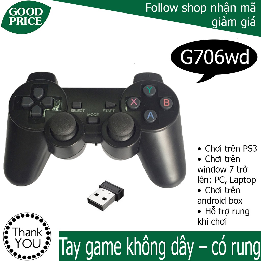 Tay cầm chơi game không dây G103A cho Android box, PC, Laptop, PS3 – Có rung