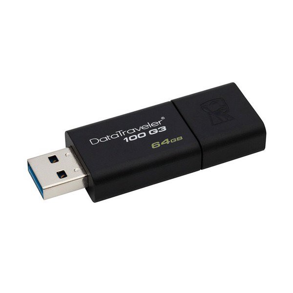 USB Kingston DT100G3 64GB / USB 3.0 tặng đầu đọc thẻ nhớ micro - Hãng phân phối chính thức