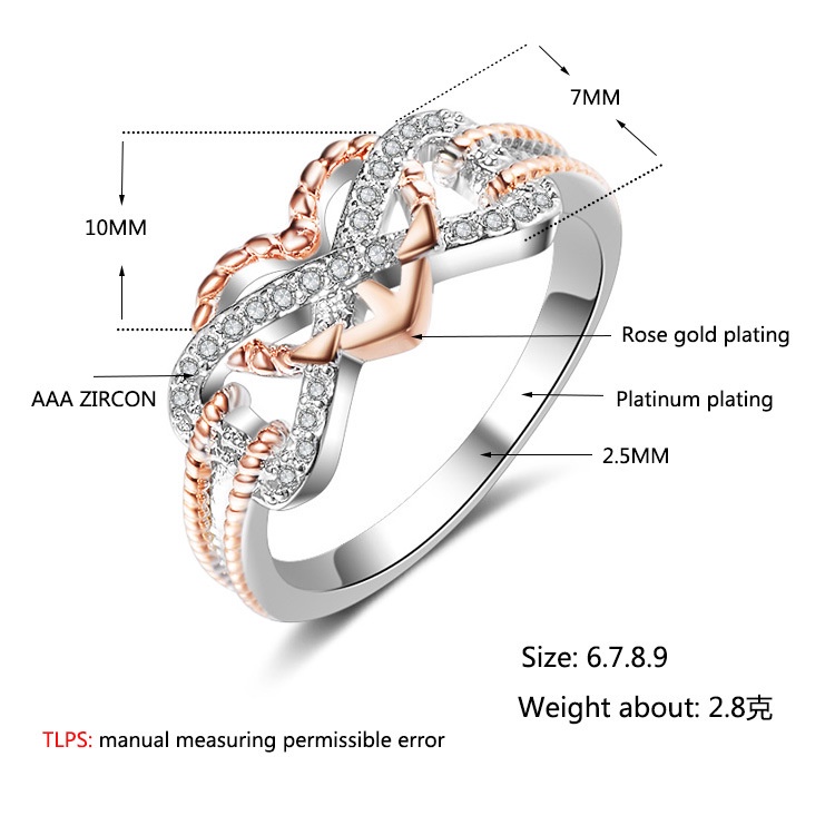 Nhẫn Đính Đá Zircon Phong Cách Âu Mỹ Thời Trang JH01