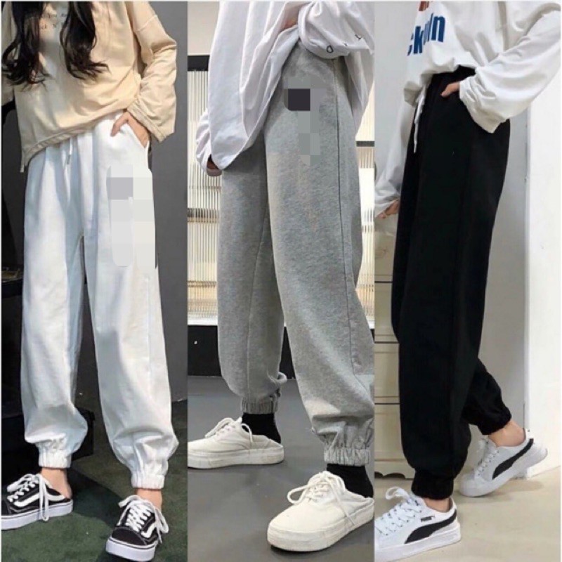 Quần Jogger- Quần Bom Bo Gấu Unisex Thể Thao Ống Rộng phong cách Ulzzang Cá Tính Cá trẻ trung Năng Động