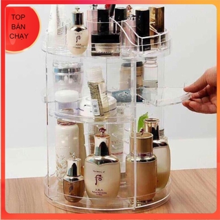 Kệ mỹ phẩm 360, kệ đựng đồ trang điểm, kệ để mỹ phẩm xoay 360