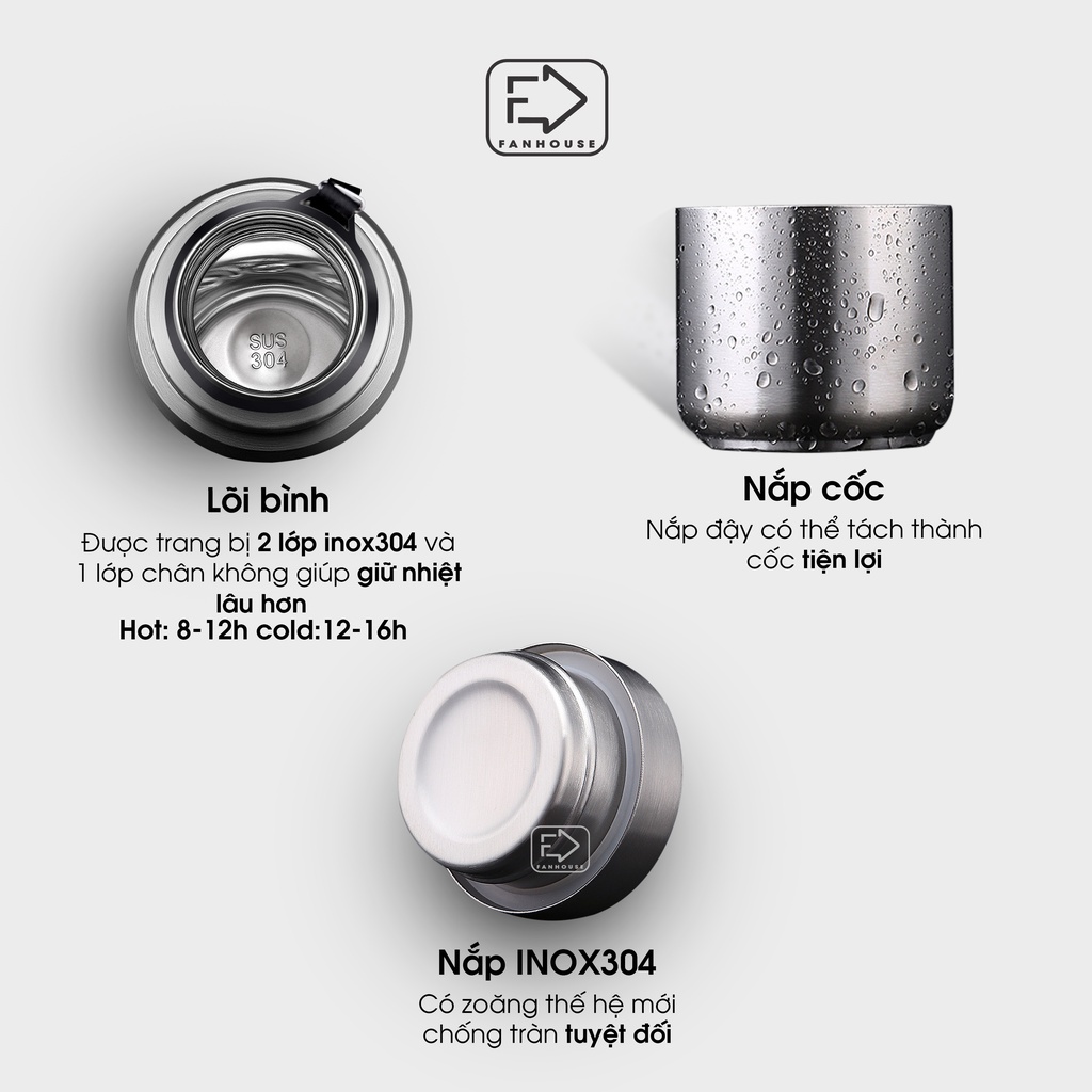 Bình Giữ Nhiệt Bottle Sport 1500ML , Chuẩn Inox 304, Giữ Nhiệt Cả Nóng Và Lạnh Trên 8 Tiếng