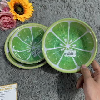 Tô nhựa melamine bèo trơn màu Xanh