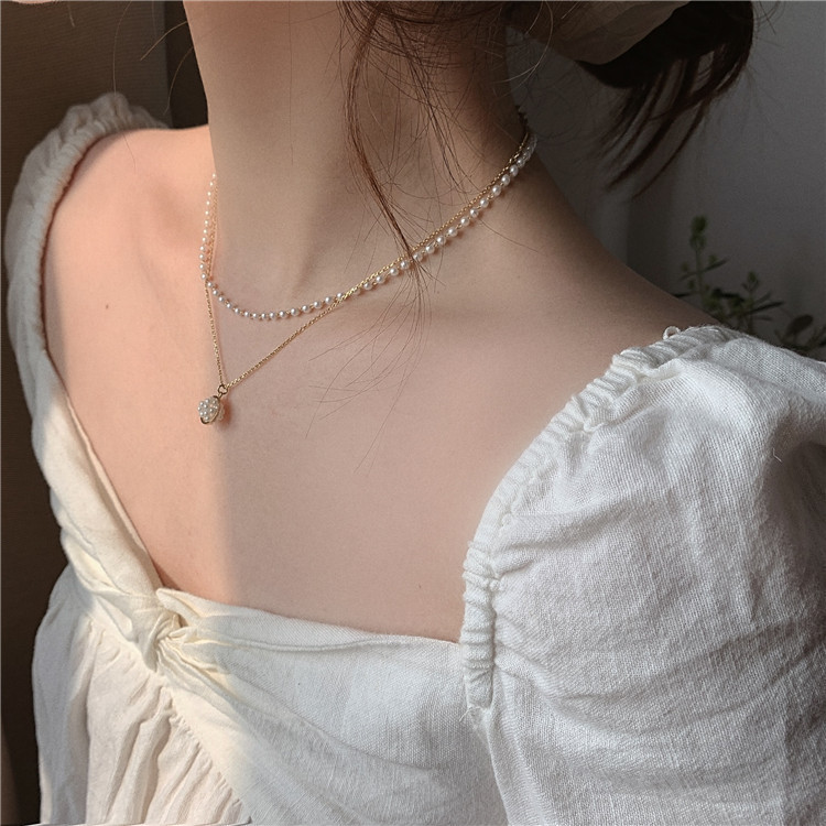 Dây Chuyền Hợp Kim Đính Ngọc Trai Nhân Tạo Xinh Xắn Cho Nữ