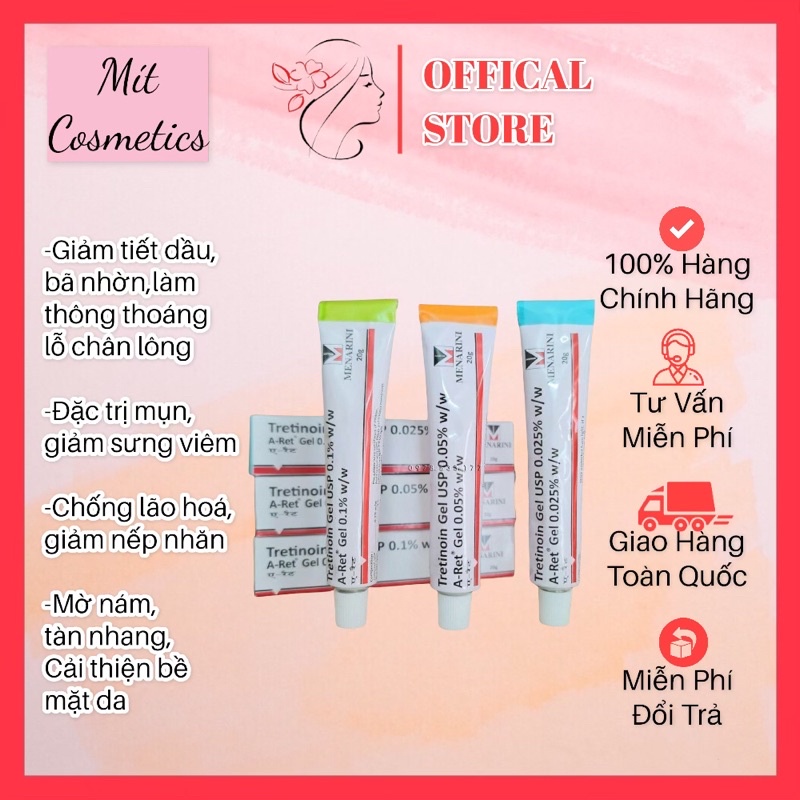 Tretinol Aret Usp Menarini Gel Ấn Độ