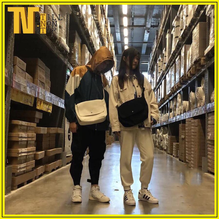 Túi tote giá rẻ vải canvas đeo chéo đi hoc unisex phong cách ulzzang XUONGMAITNT D32