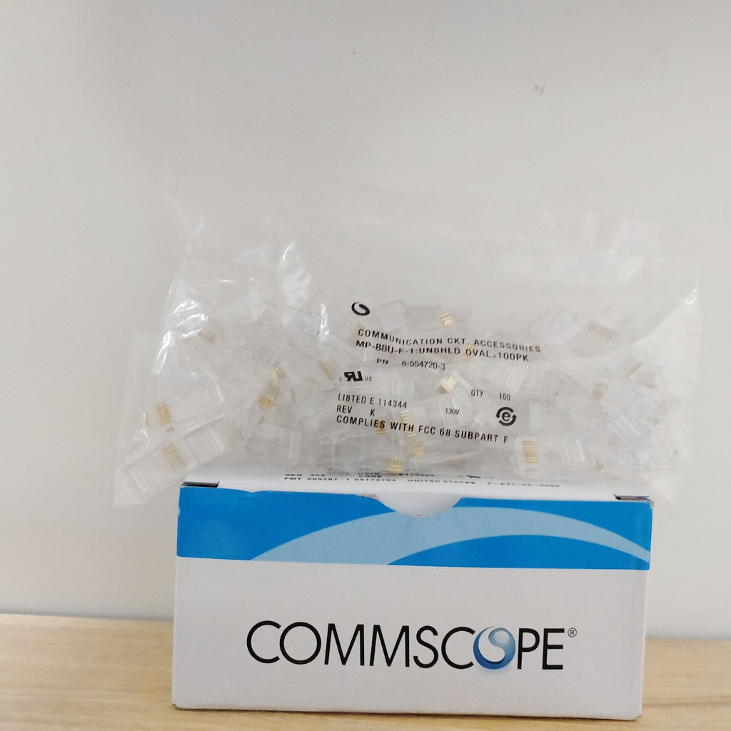 Hạt Mạng Cao Cấp RJ45 CAT6 COMMSCOPE-Sản phẩm chính hãng COMMSCOPE giành cho các Thiết Bị Mạng , Bộ Phát Wifi