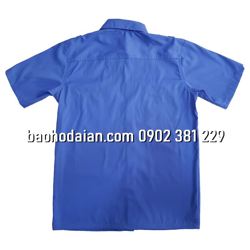 Áo bảo vệ cộc tay vải kate ford thấm hút mồ hôi kèm logo tay ngực