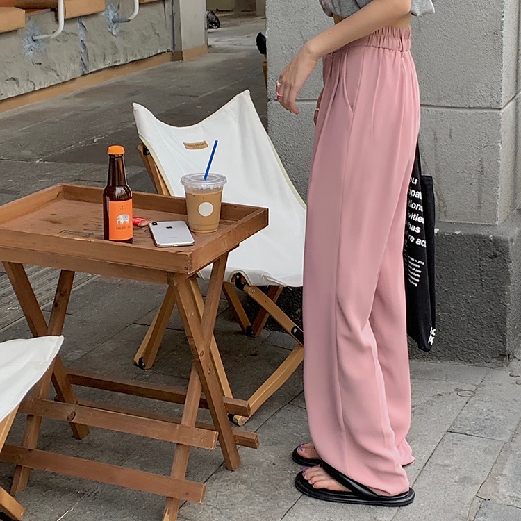 SUXI Quần ống rộng Lưng Cao Co Giãn Thời Trang Mùa Hè Cho Nữ