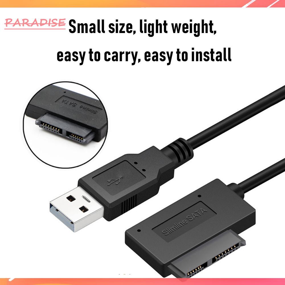 Paradise1 USB 2.0 to SATA Adapter Cable 6+7 Pin Converter for Laptop Notebook SSD HDD