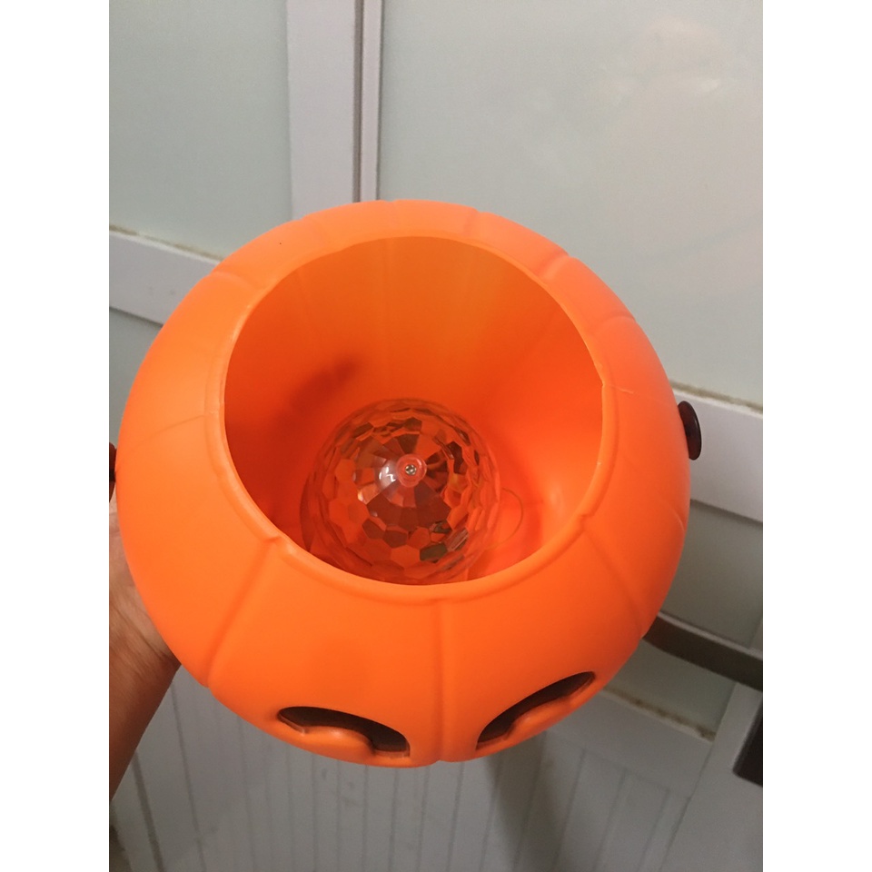 Đèn lồng bí ngô halloween nhựa dẻo rẻ đẹp - Giỏ bí ngô xin kẹo halloween