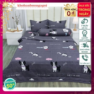 Ga trải giường,ga chun bọc đệm đủ kích thước,được chọn mẫu-khobanbuongagoi mẫu chó ghi