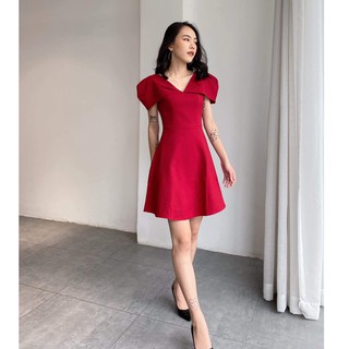 Edini - d1217 đầm cổ tim cách điệu