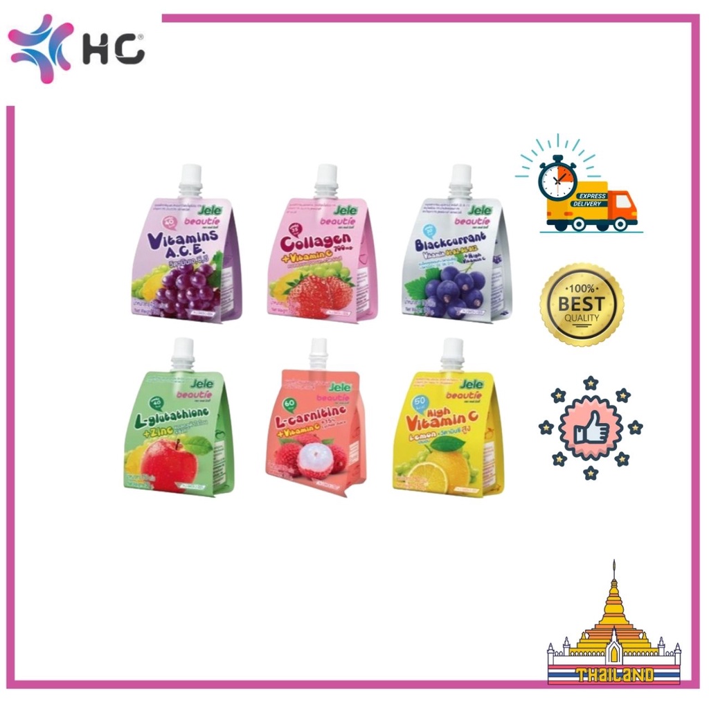 Nước Ép Trái Cây Thạch Collagen Jele Beautie Ít Đường Thái Lan