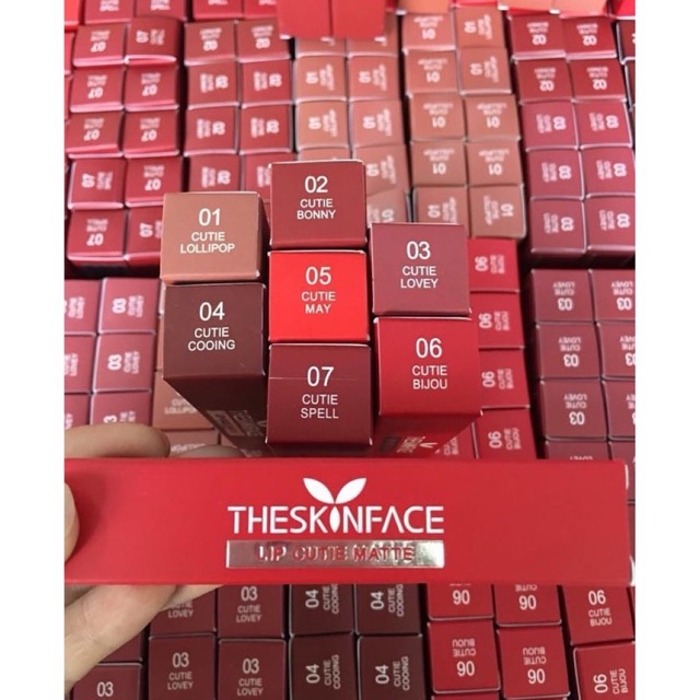 Son kem The Skin Face siêu lì siêu mịn không khô môi CHUẨN AUTH