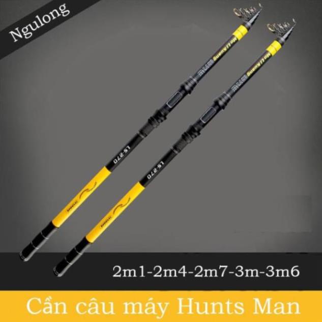 Cần câu máy Hunts man trâu bò nhấc tĩnh 3.5 kg chất liệu Carbon có các chiều dài từ 2m1 đến 3m6