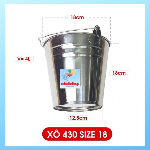 Xô Đá Inox Loại Dày - Xô Đựng Nước Đá Inox Hàng Loại 1 - Dụng Cụ Pha Chế