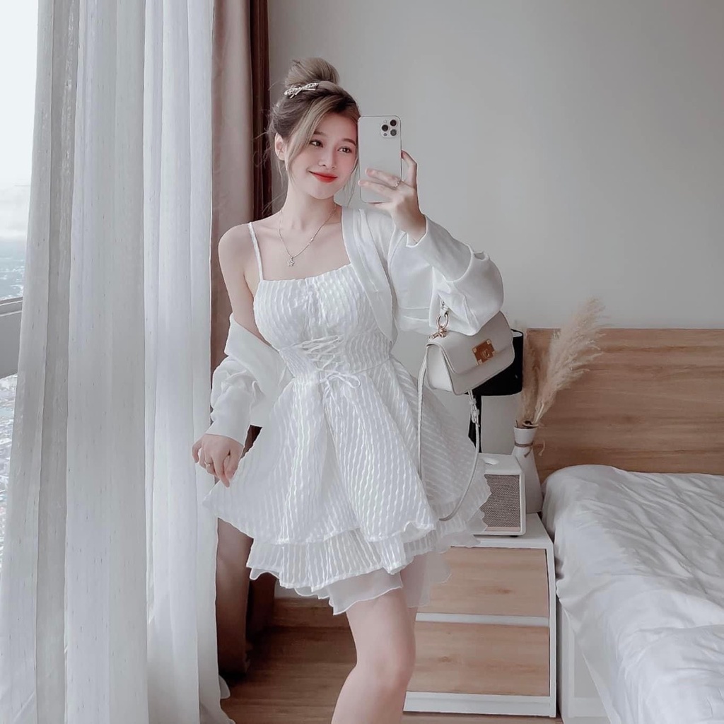 Đầm dự tiệc sang trọng đi chơi dạo phố đi cafe đi trà sữa có sẵn Freesize KO KÈM ÁO KHOÁC - Maxi Ngọc Lan