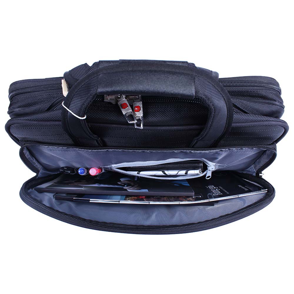 Cặp văn phòng, cặp laptop 14 inch, có quai đeo chéo, nhiều ngăn KL19 đen | BigBuy360 - bigbuy360.vn