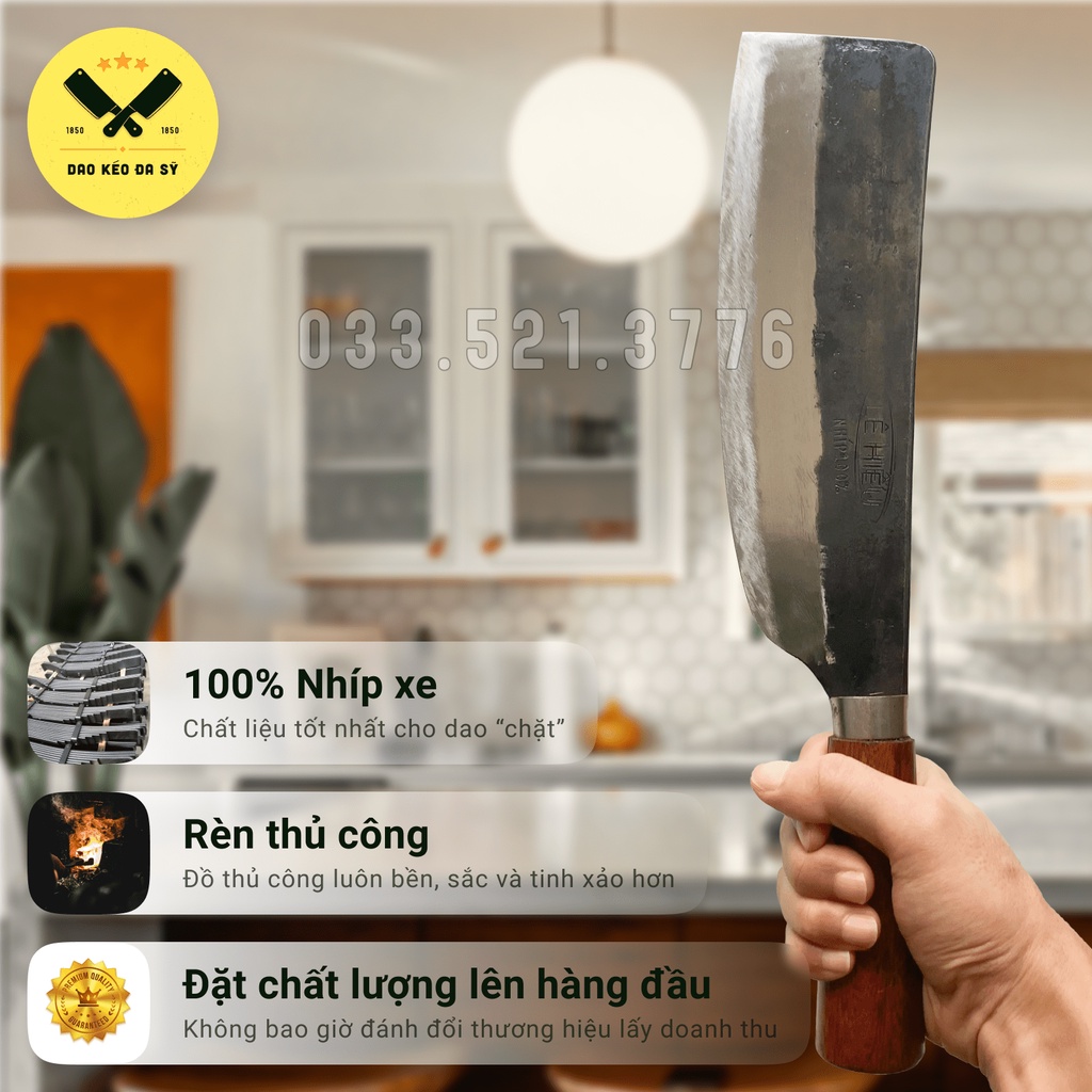 [Dao Đa Sỹ] - Dao Phay - chặt gà, chặt vịt, chặt xương - 100% Nhíp xe siêu sắc