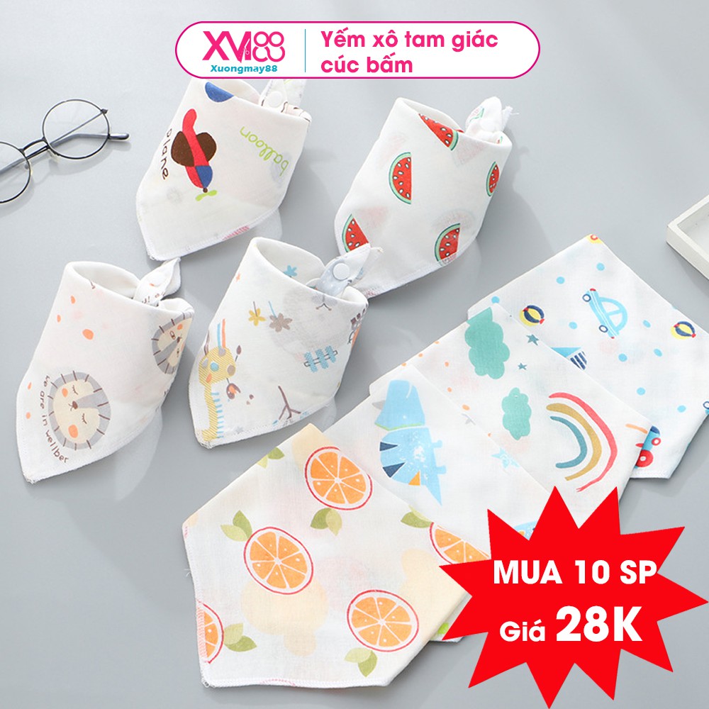 Yếm cho bé, Yếm xô tam giác cúc bấm cho bé PK03
