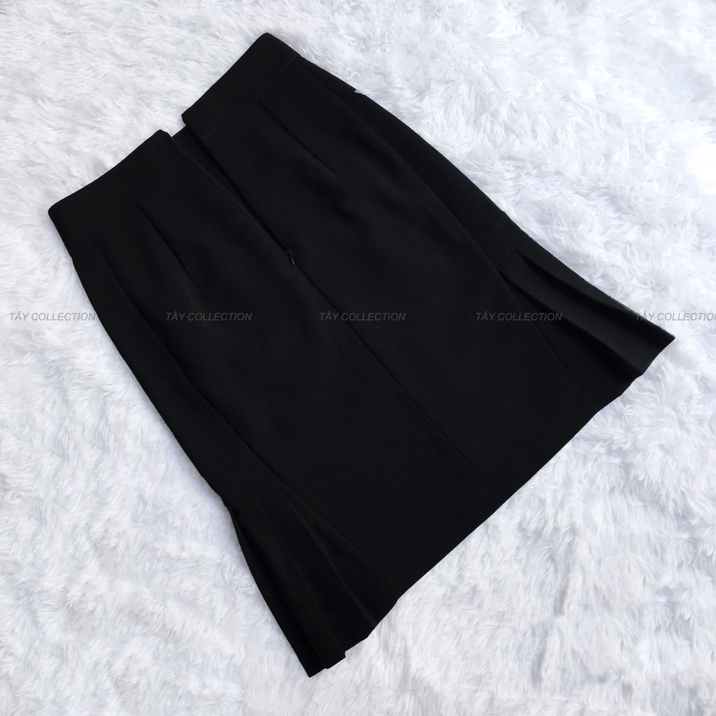 Chân váy midi chữ A tùng xếp ly 2 bên dài 55-60cm sang trọng và thanh lịch