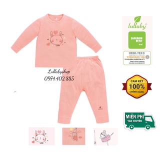 Bộ quần áo dài tay bé gái peptit Lullaby NH666P 0-4 tuổi siêu mềm mịn, thoáng khí, thấm hút mồ hôi tốt