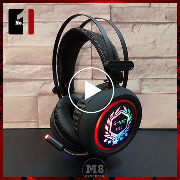 Tai Nghe Gaming LED Chụp Tai Headphone Có Dây GNet H99 - Tai Nghe Game Thủ Có Mic Máy Vi Tính Laptop Pc