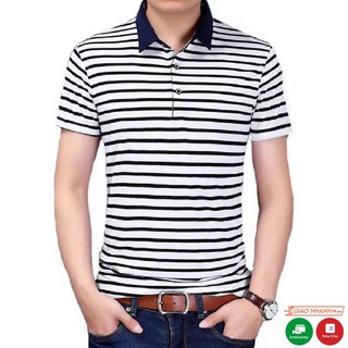 Áo thun POLO nam cổ bẻ kẻ sọc vải Cotton trẻ trung PL01
