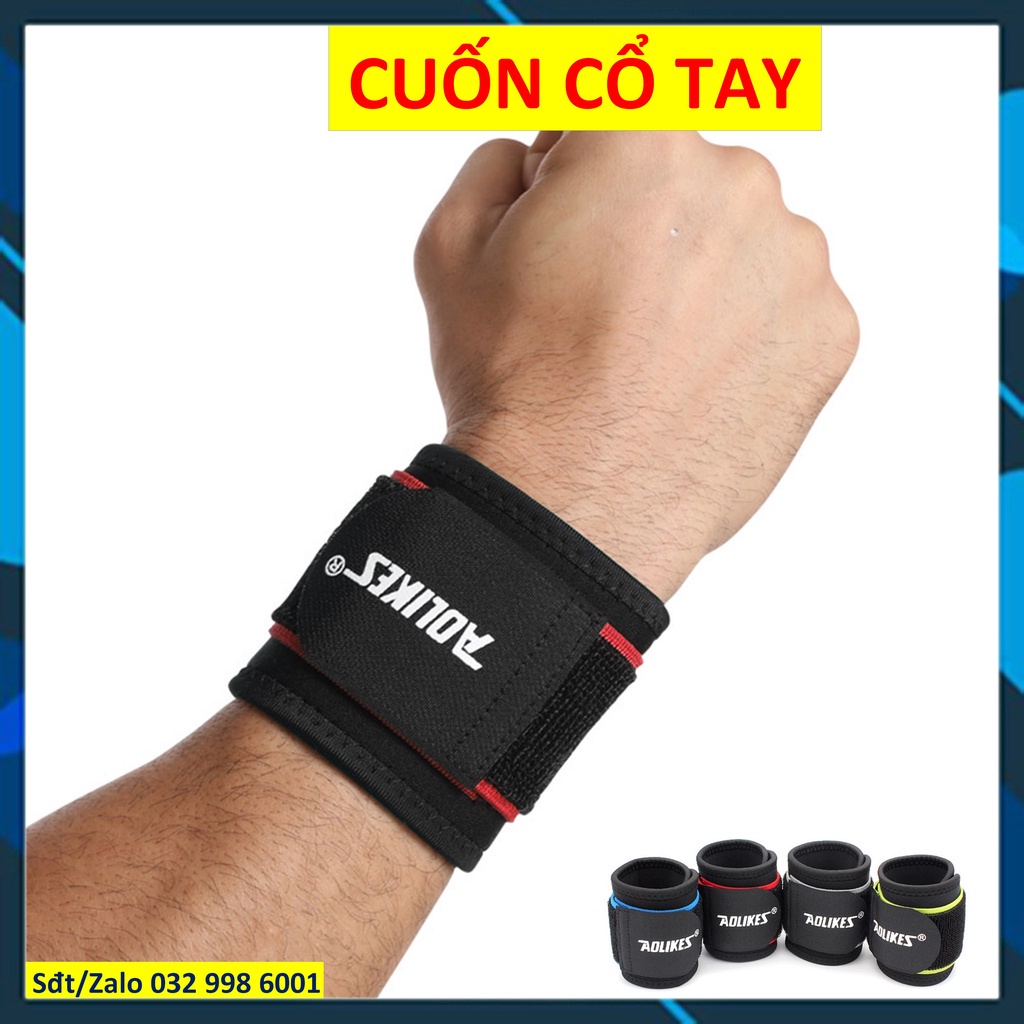 Dây quấn cổ tay tập GYM chính hãng Aolikes Băng cổ tay tập gym 1538 1540 1539 7936 7637 1030 ddcg