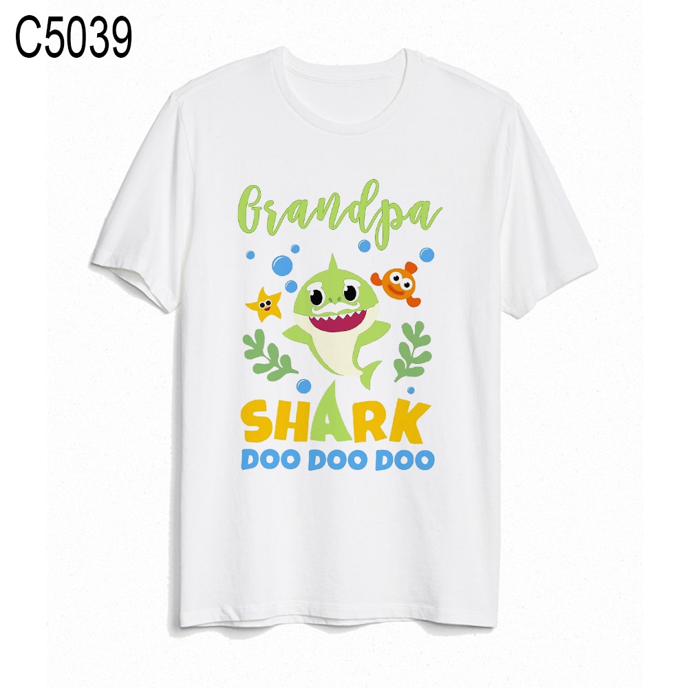 Áo Thun In Hình Cá Mập Hoạt Hình Cho Gia Đình