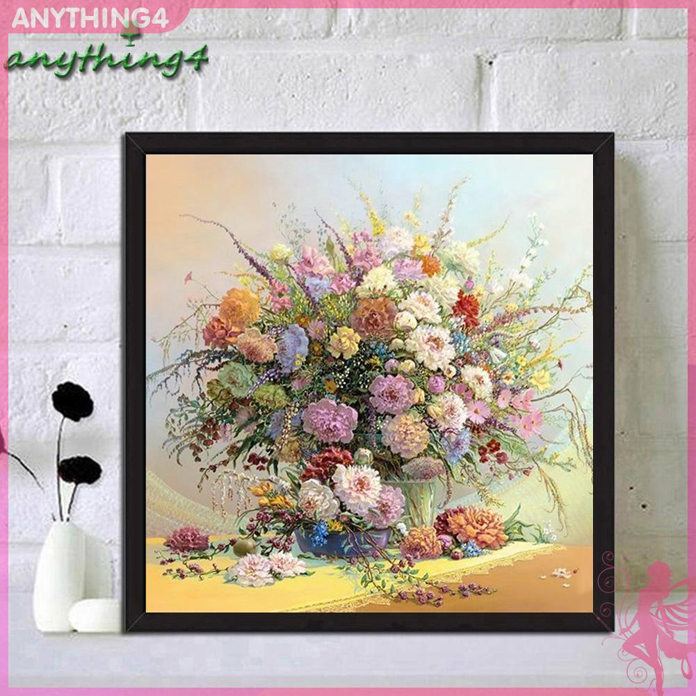 Bộ tranh đính đá 5D DIY hình bông hoa độc đáo để trang trí nội thất